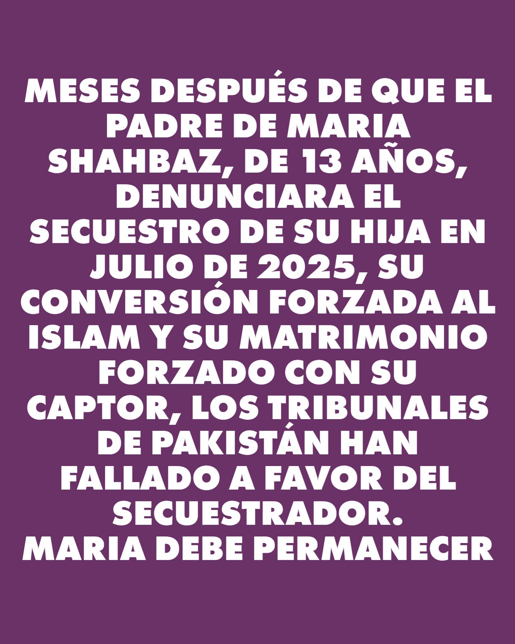 Ora por Maria Shahbaz en Pakistán